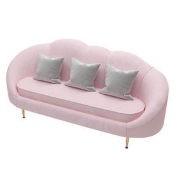 Contemporary Velvet Sofa with Sloped Arm and Tight Back for Apartment