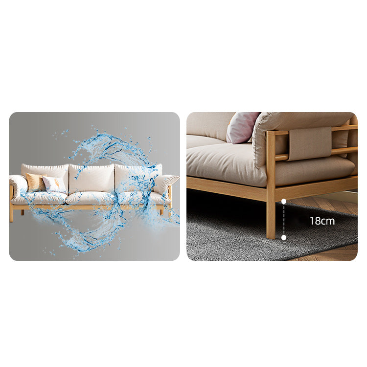 3-Seater 32.67" H Solid Wood Frame Pillow Top Arm Sofa for Living Room