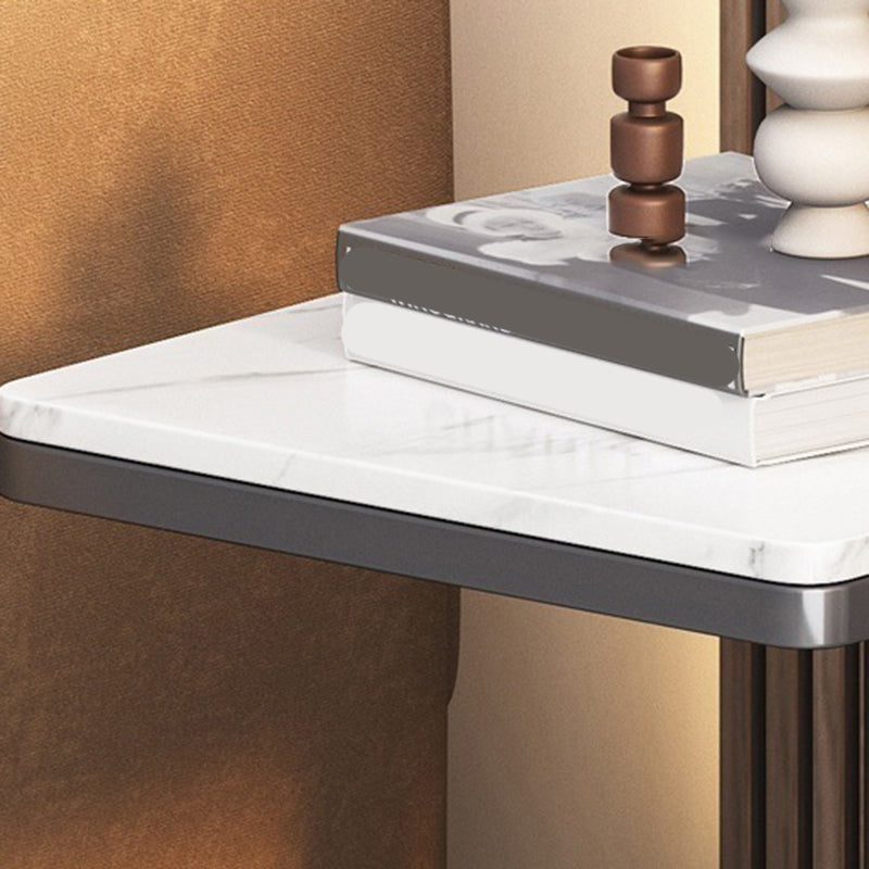 Contemporary Metal C Side Table Slate Top Rectangular Side Table