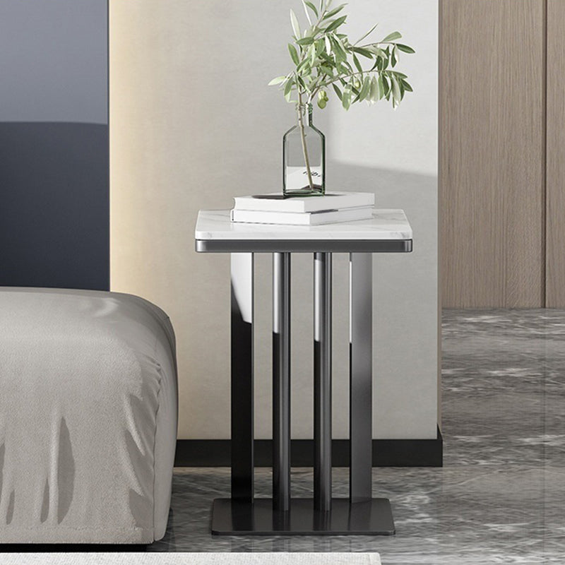 Contemporary Metal C Side Table Slate Top Rectangular Side Table