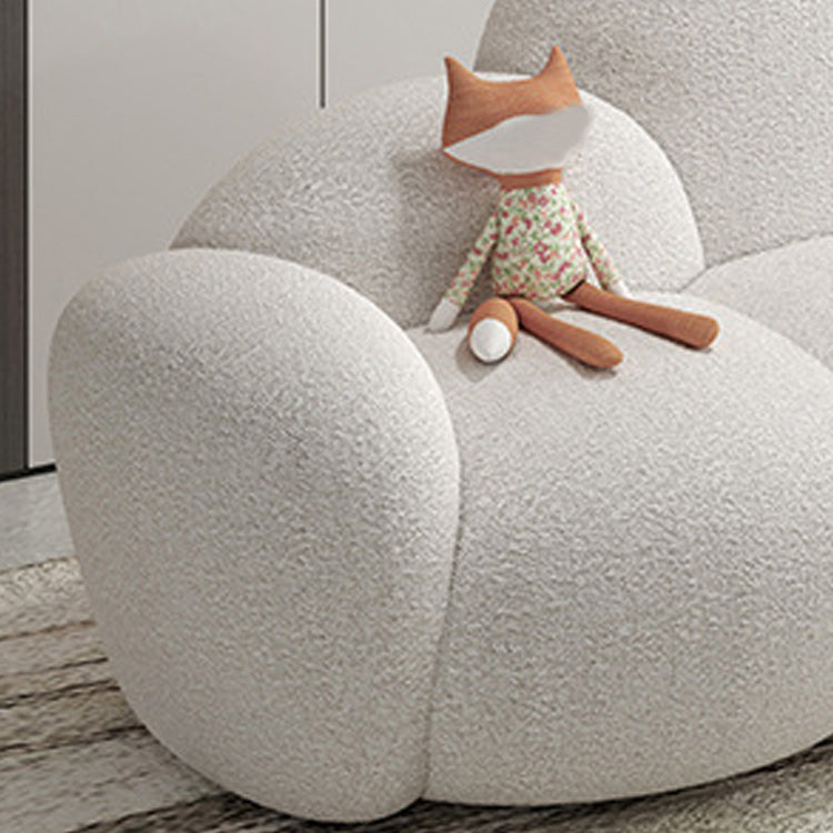 Contemporary White Wool Sofa with Tight Back for Living Room