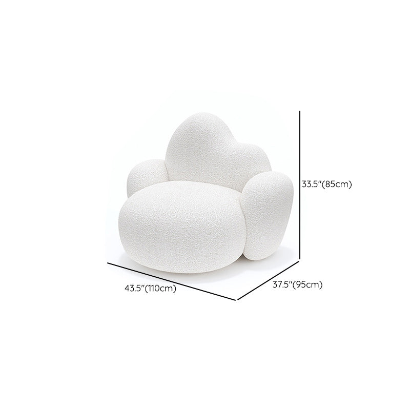 Contemporary White Wool Sofa with Tight Back for Living Room