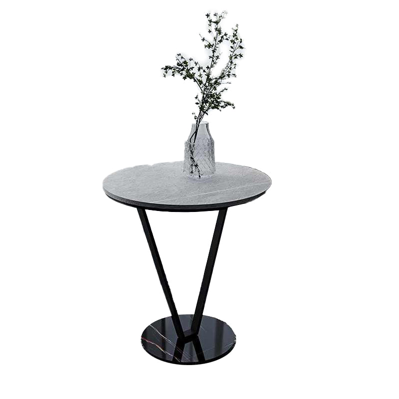 23.6" Tall Modernistic Round Side End Table Metal X-base End Table