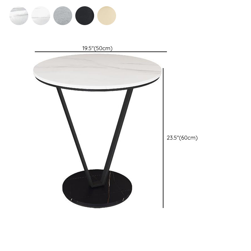 23.6" Tall Modernistic Round Side End Table Metal X-base End Table