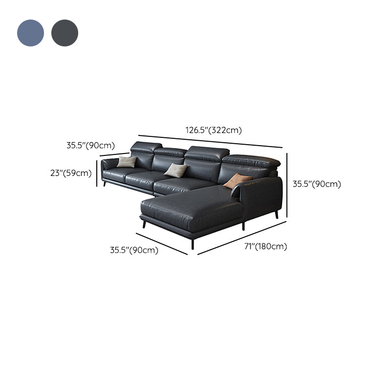 Modern Style Loose Back Sectional Pillow Top Arm 4-seater Sectional