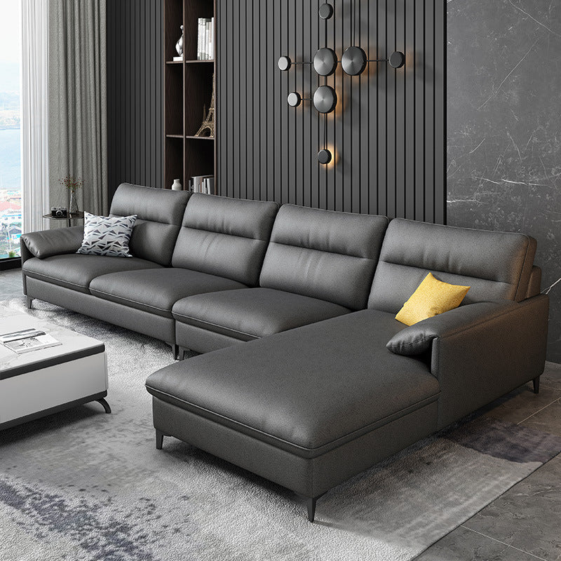 Modern Stain-resistant L-shape Sectional 4-seater Pillow Top Arm Sectional