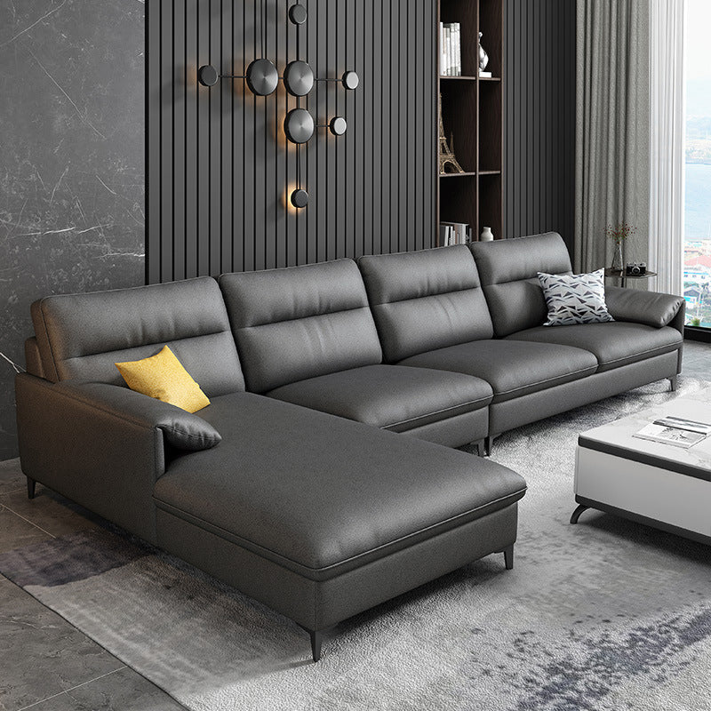 Modern Stain-resistant L-shape Sectional 4-seater Pillow Top Arm Sectional