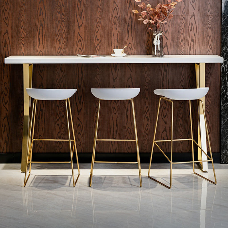 Glam Rectangular Pub Table Set 1/4 Pieces Bar Stool and Table Set