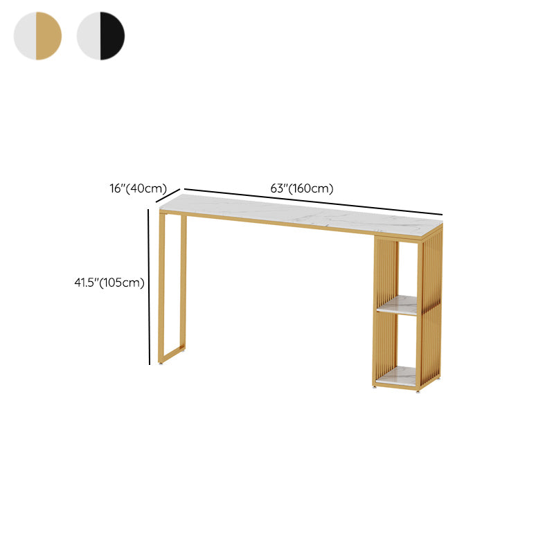 Modern Bar Table Set 1/3 Pieces Faux Marble Counter Height Set with Upholstered Stools