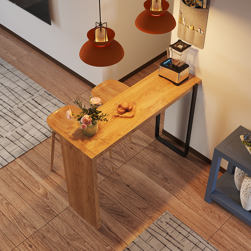 Rectangle Bar Table Set Modern 1/3 Pieces Solid Wood Counter Height Set