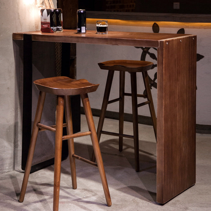 Rectangle Bar Table Set Modern 1/2/3 Pieces Solid Wood Counter Height Set