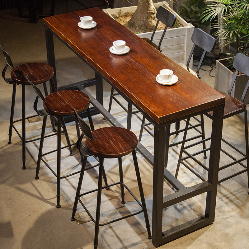 Rectangle Bar Table Set Modern 1/2/3 Pieces Solid Wood Counter Height Set