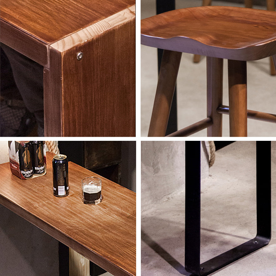 Rectangle Bar Table Set Modern 1/2/3 Pieces Solid Wood Counter Height Set