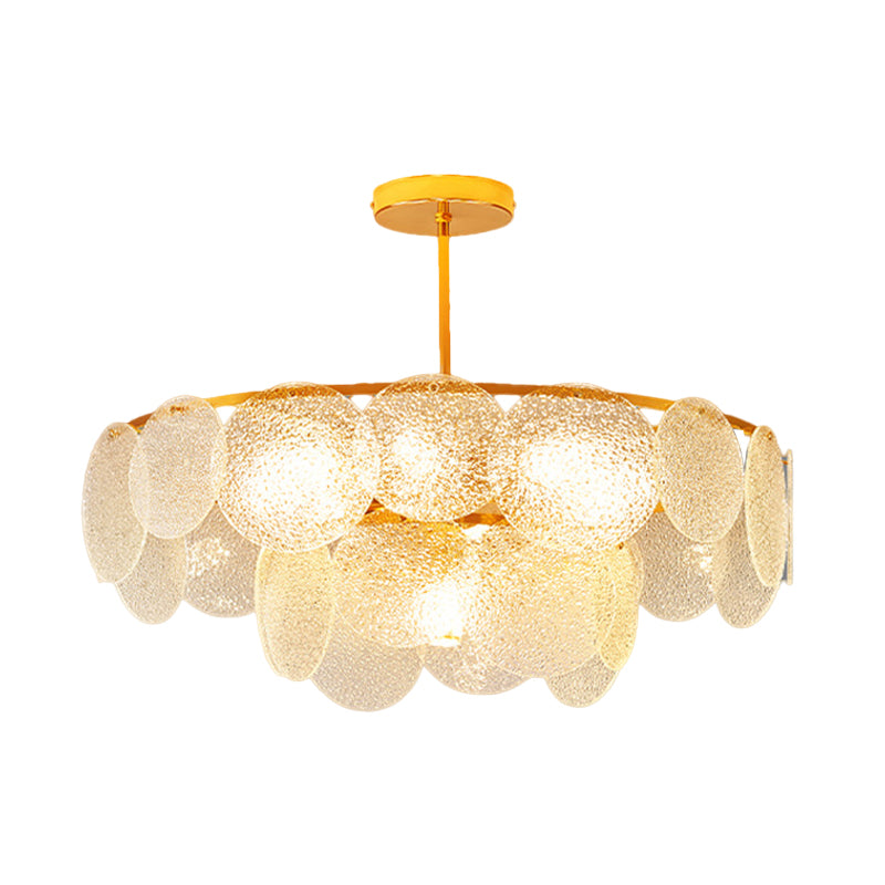 Glass Drum Flush Light Fixtures Modern Flush Mount Ceiling Lights for Living Room