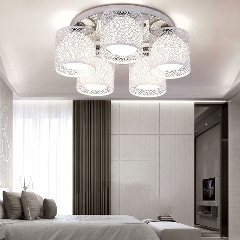 Modern Style Ball Shape Flush Mount 5-Lights Glass Ceiling Light for Bedroom