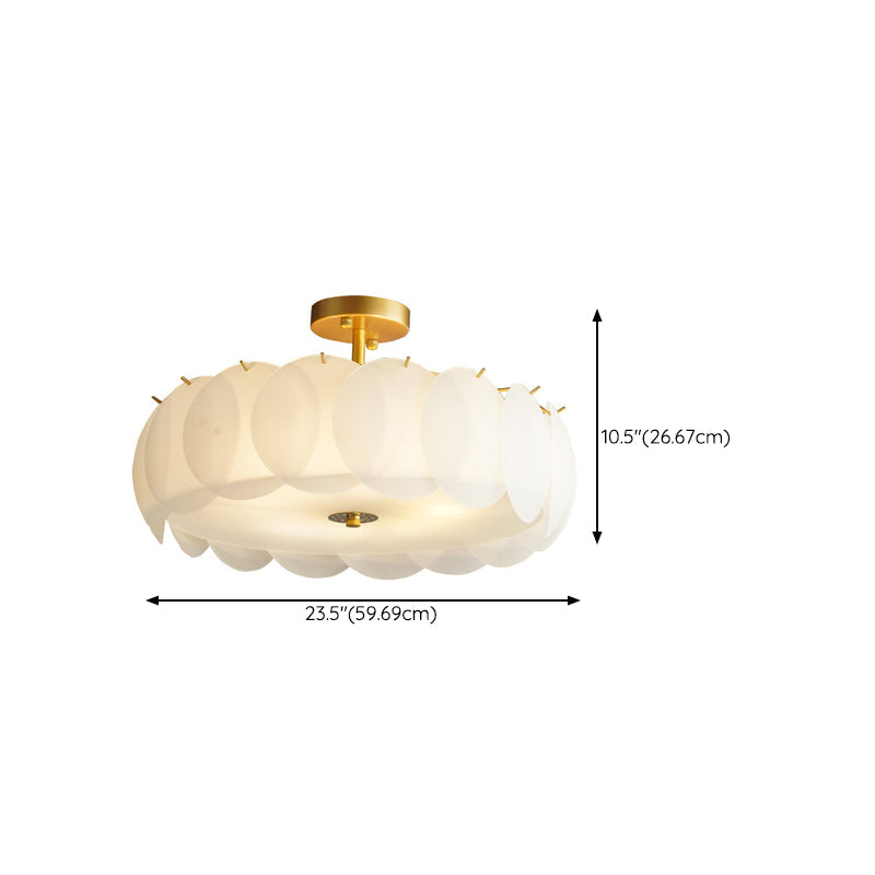 Bubble Float Semi Mount Lighting Modern Glass Semi Flush Ceiling Light in White