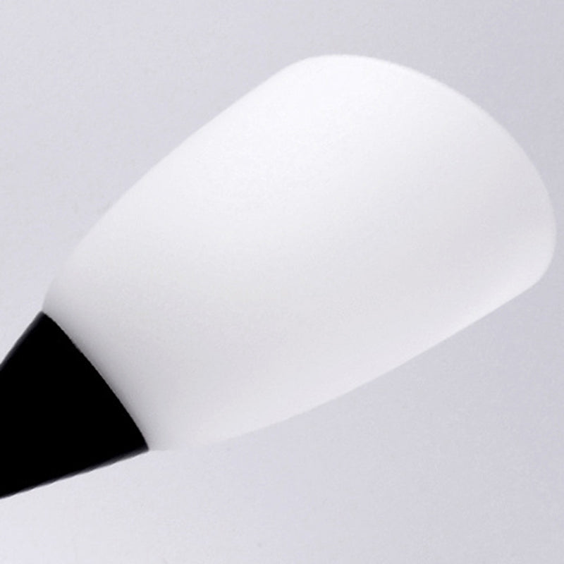Minimalism Sputnik Flush Mount Glass Semi Flush Mount Ceiling Light in Black