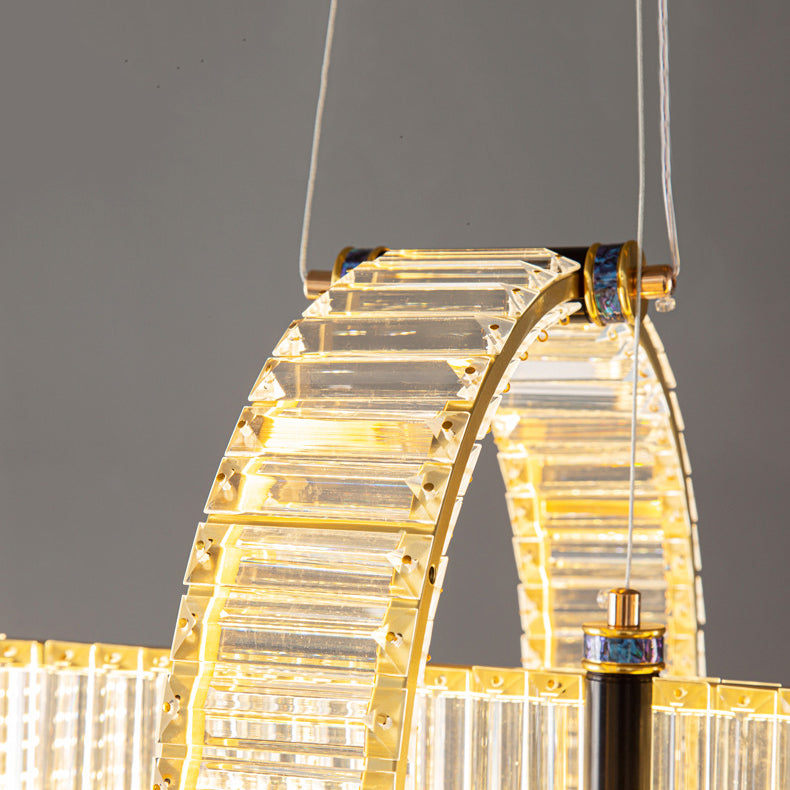 Contemporary Island Light Fixtures Crystal Hanging Lamp for Dining Room