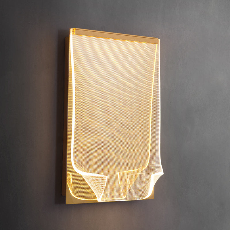 Modern Metal Wall Sconce Book Shape Wall Light with Acrylic Shade for Bedroom