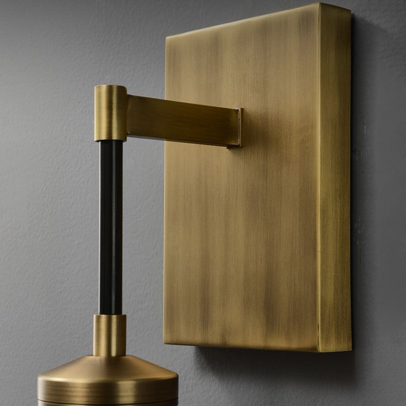 Modern Metal Wall Sconce Drop Shape Wall Light with Glass Shade for Bedroom