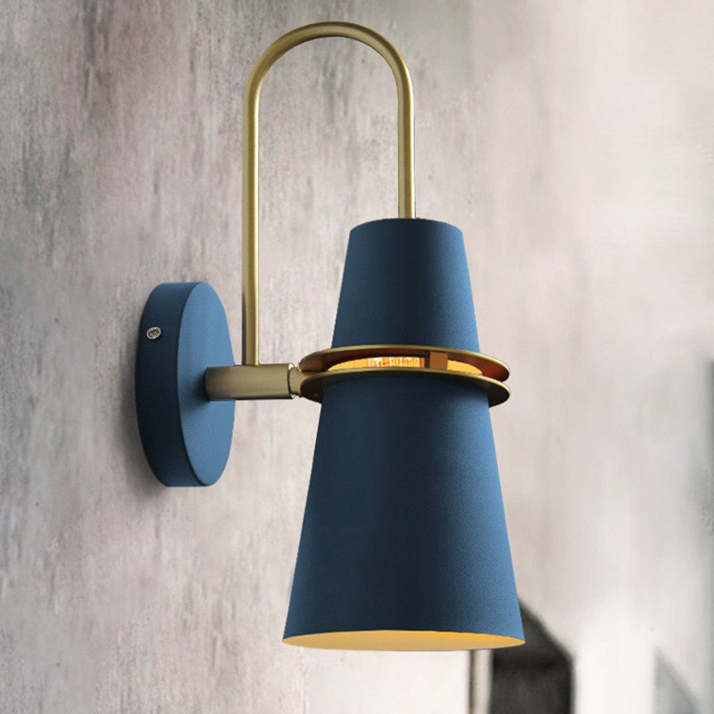 Modern Style Cone Shape Wall Sconce Metal 1 Light Sconces for Bathroom