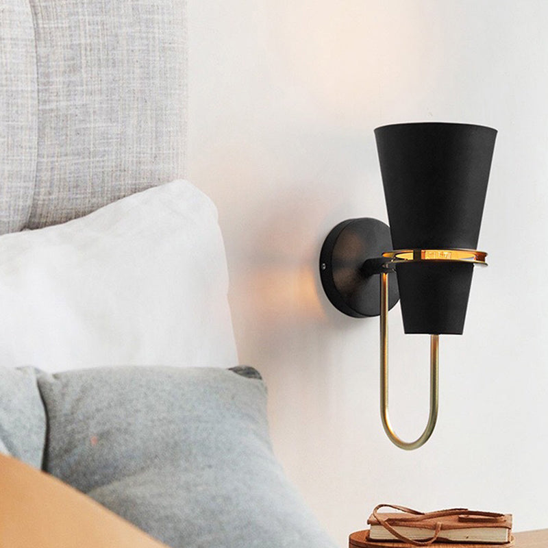 Modern Style Cone Shape Wall Sconce Metal 1 Light Sconces for Bathroom