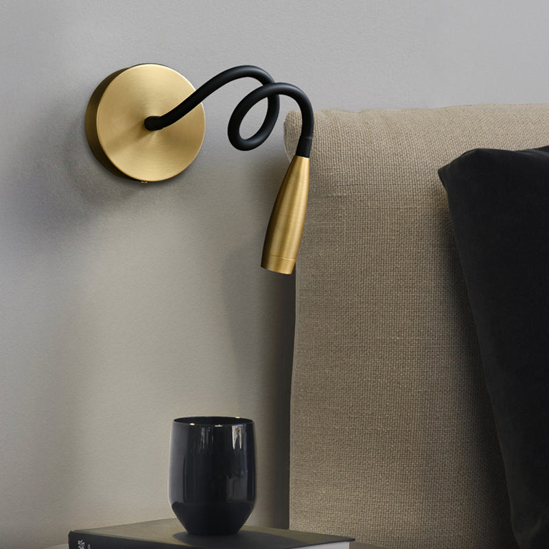 Gold Modern Wall Sconce Linear Shape Wall Light with Metal Shade for Bedroom