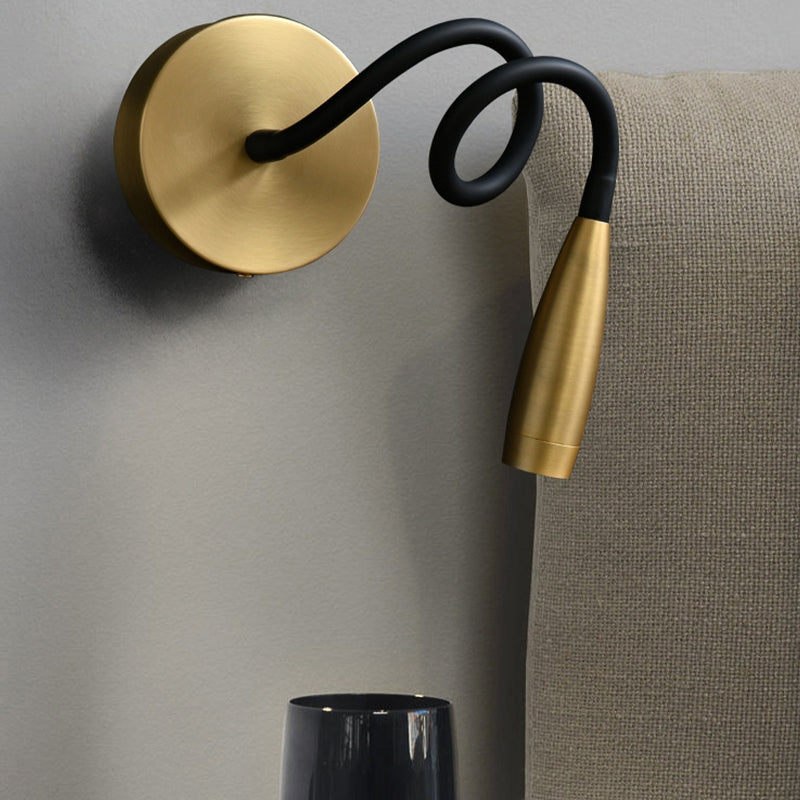 Gold Modern Wall Sconce Linear Shape Wall Light with Metal Shade for Bedroom