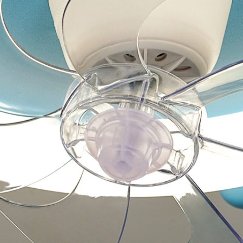7-Blade Ceiling Fan Children Metallic Pink/Blue Fan with Light for Room