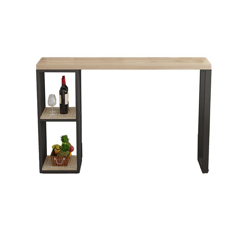 Glam Pub Height Dining Table Wooden Top Pub Table for Patio Use