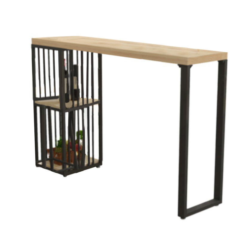 Glam Pub Height Dining Table Wooden Top Pub Table for Patio Use