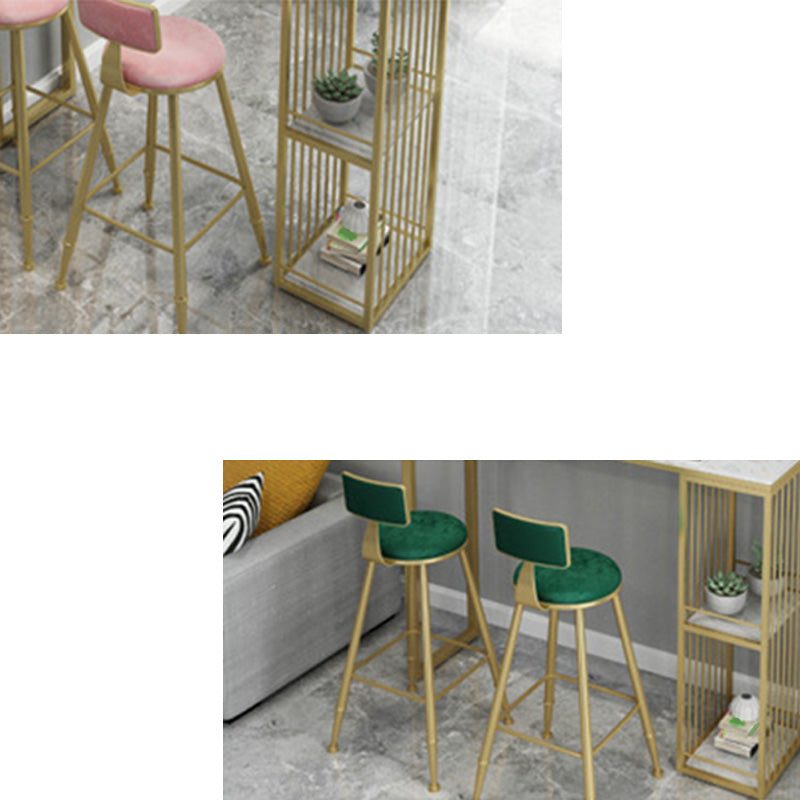 Glam 41.3"H Bar Table White Faux Marble Top Pub Table for Dining Room