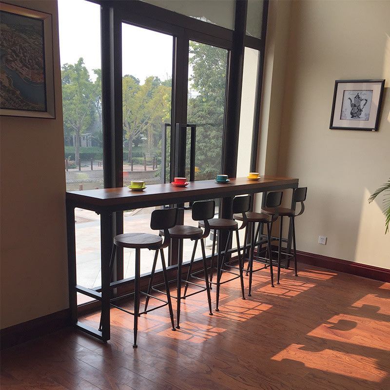 Modern Bar-height Table Solid Wood Top Pub Table for Patio Use