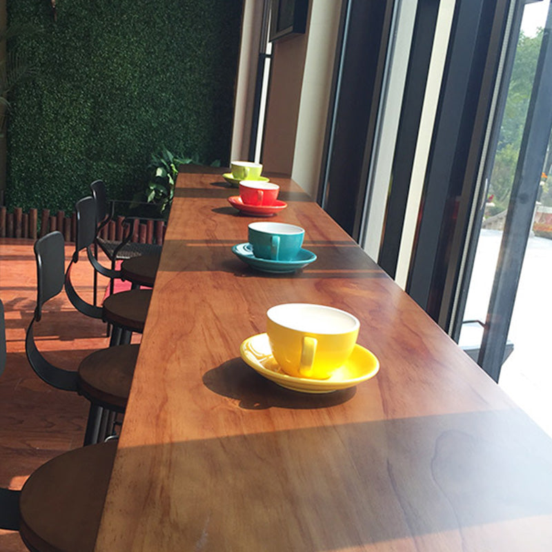 Modern Bar-height Table Solid Wood Top Pub Table for Patio Use