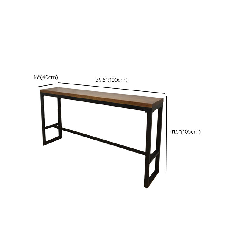 Modern Bar-height Table Solid Wood Top Pub Table for Patio Use