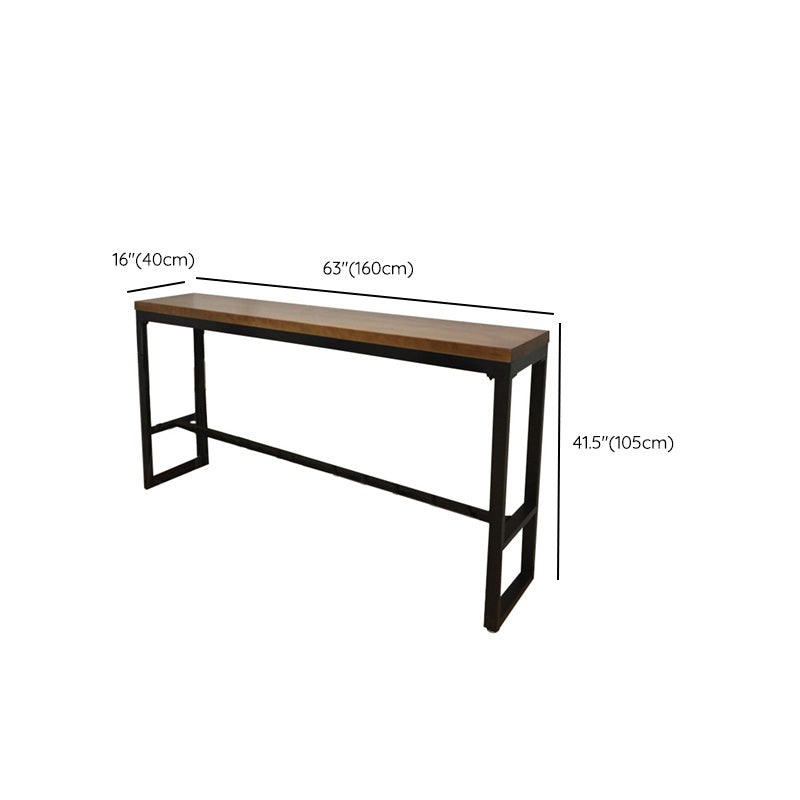 Modern Bar-height Table Solid Wood Top Pub Table for Patio Use