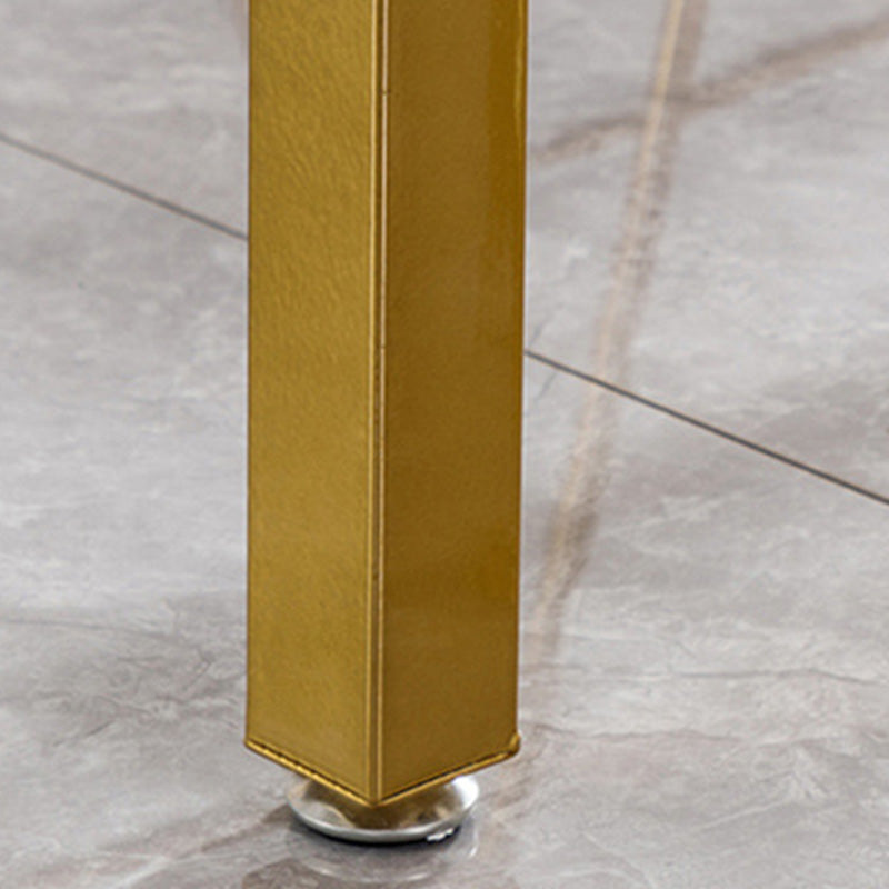 Modern Bar Table White Faux Marble Top Pub Table with Gold Base