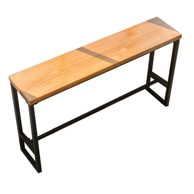 Glam Bar-height Table Solid Wood Bar Table with Black Base for Restaurant