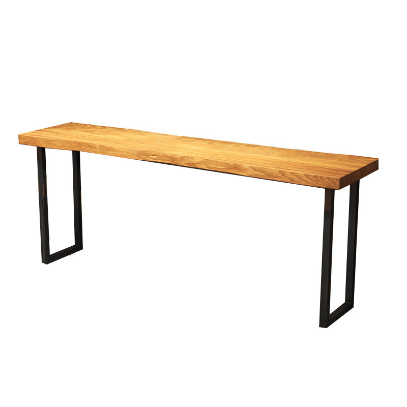 Modern Metal Base Bar Table Black Iron Solid Wood Bar Stool Table