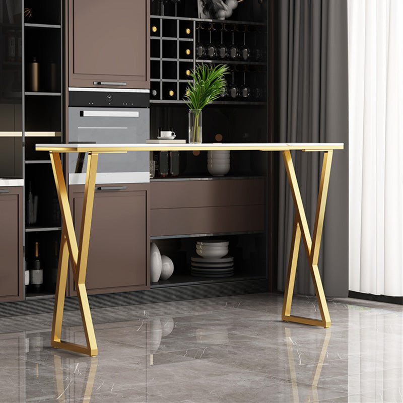 Modern Bar-height Table with Gold Base 41.3-inch Height Table Base Bar Table
