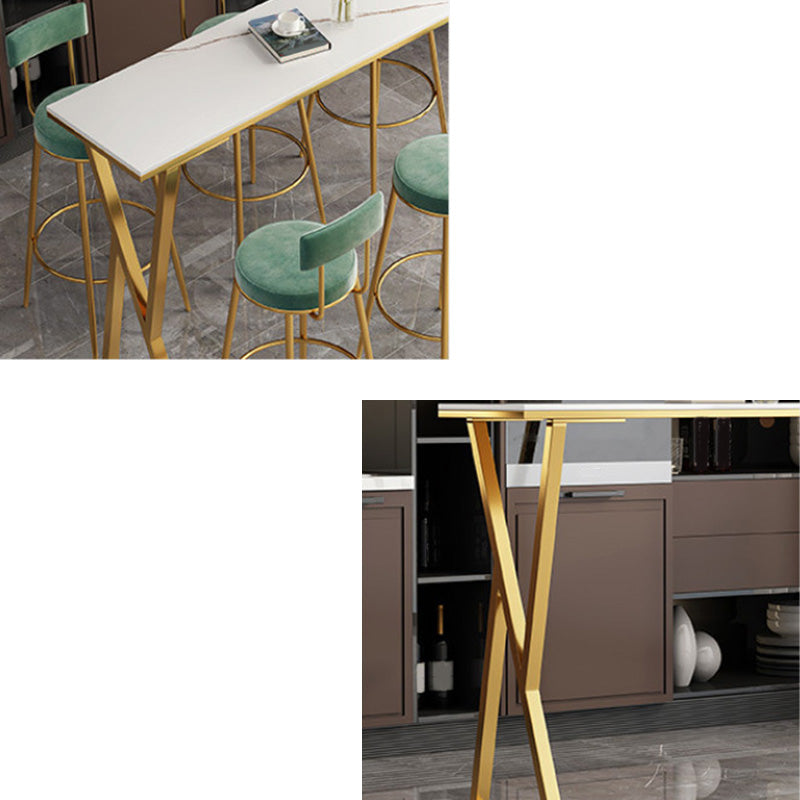 Modern Bar-height Table with Gold Base 41.3-inch Height Table Base Bar Table