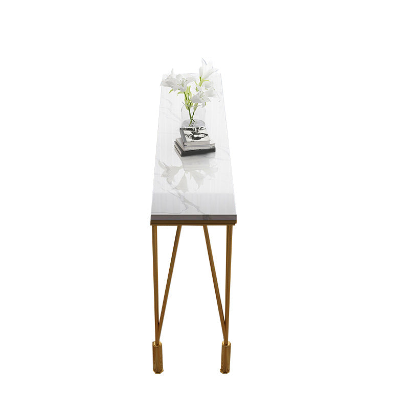 Modern Bar-height Table with White Stone Top 41.3-inch Height Table
