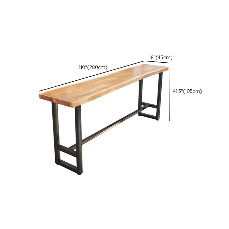 Wood Top Table Industrial Style Bistro Pub Table for Patio Use