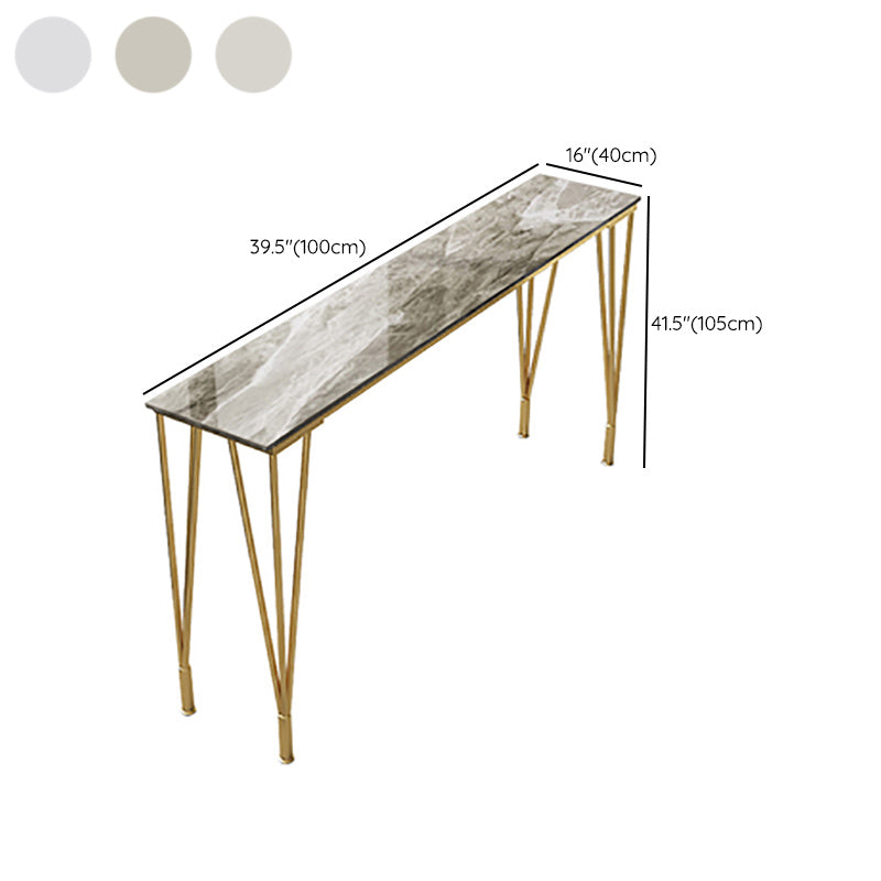 Stone Top Table Industrial Style Bistro Pub Table with Metal Legs