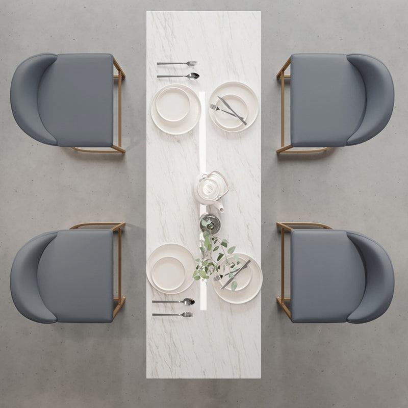 Metal Bar Table Rectangular Faux Marble Top Bistro Pub Table