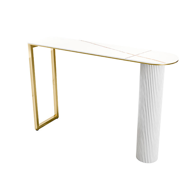 41.3-inch Stone Top Table Modern Style Bistro Pub Table for Living Room