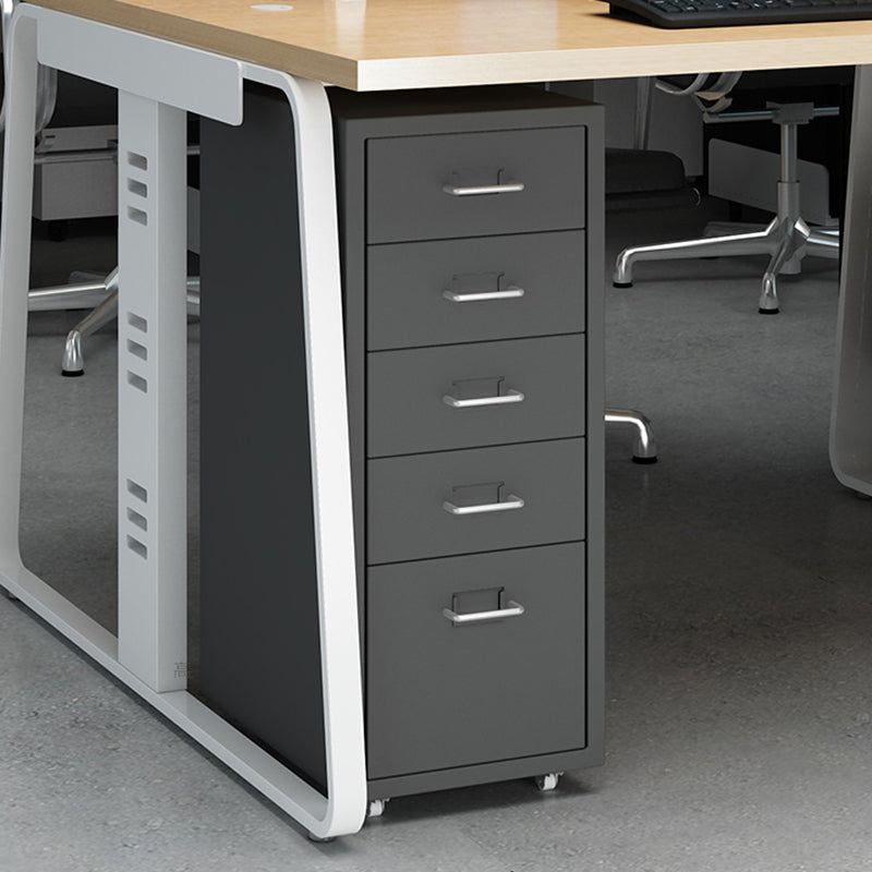 Contemporary File Cabinets Steel Frame Mobile Filing Cabinet with Wheels