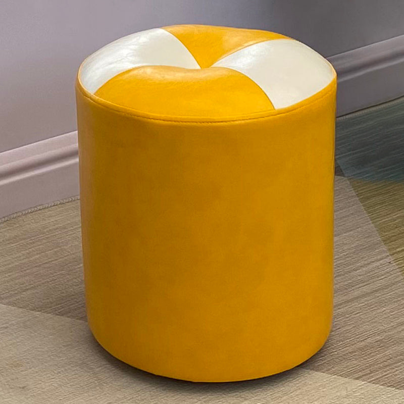 Orange Modern Pouf Water Resistant Round Pouf for Living Room
