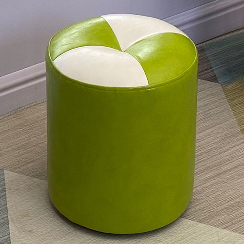 Orange Modern Pouf Water Resistant Round Pouf for Living Room