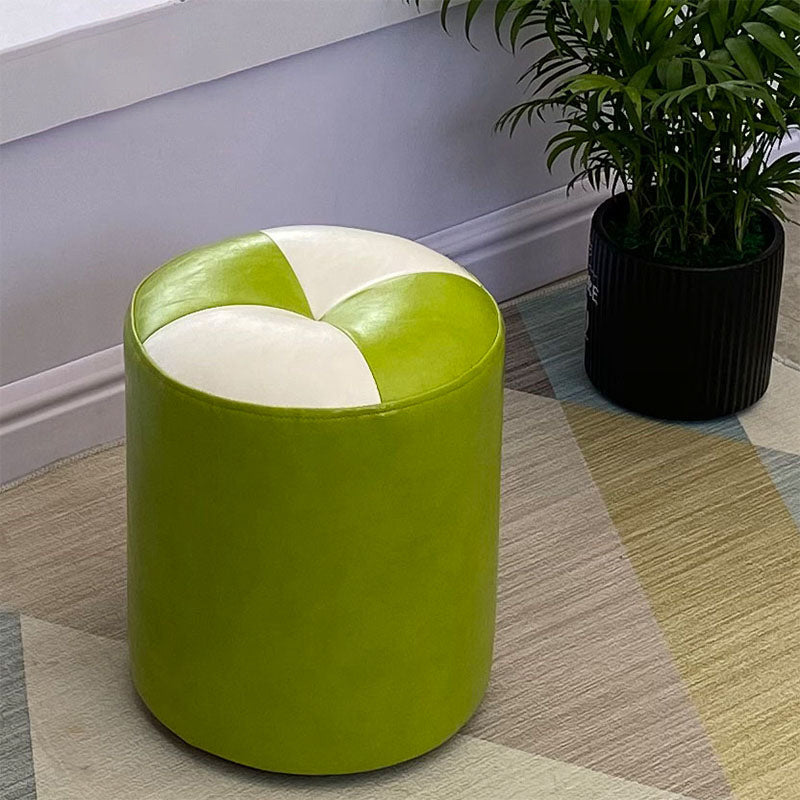 Orange Modern Pouf Water Resistant Round Pouf for Living Room
